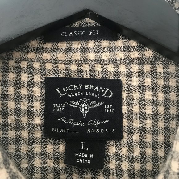 Lucky Brand Black Label Classic Fit Button Flannel - Picture 3 of 9